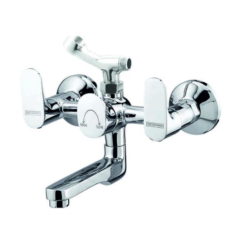 Wall Mixer Telephonic with Hand Shower Arrangement Telephonic only with Crutch Chrome